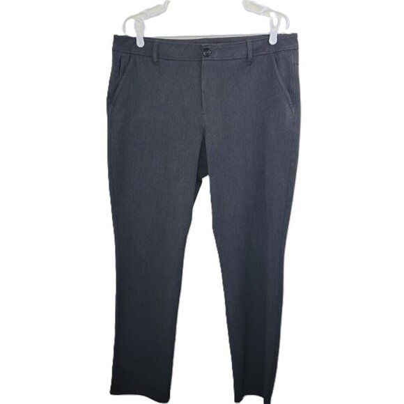 Eddie Bauer Travel Trousers Gray Four Pocket Mid Weight Straight Leg Pants SZ 14 - Picture 1 of 10